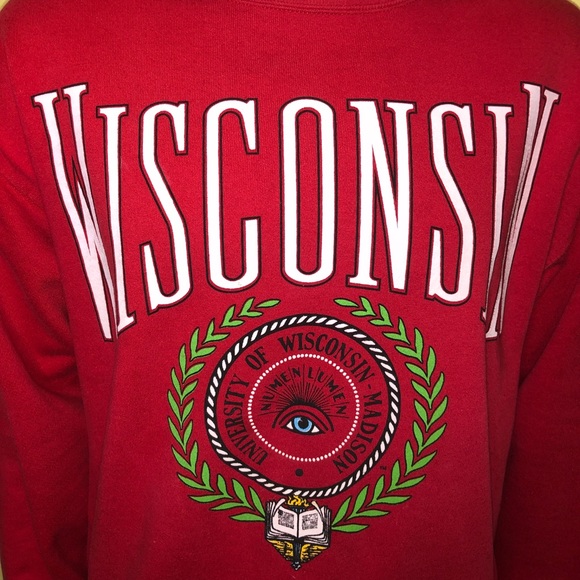 90s Red Crew Neck Wisconsin Badgers sweatshirt - Picture 3 of 5